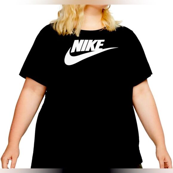 Nike Women’s Sportswear Cotton Logo T-Shirt,Midnight Black,1X NWT - Picture 1 of 7